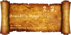 Komlós Hunor névjegykártya